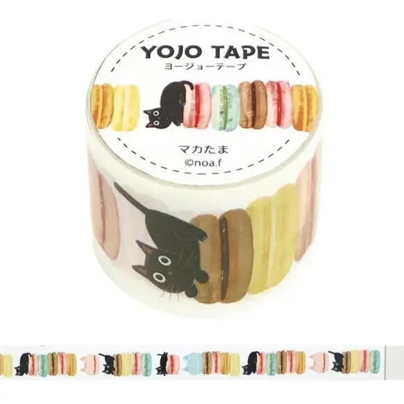 Washi Tape, Cute Black Cat Macaroons Kitty Cookies Masking Tape Kawaii Scrapbook