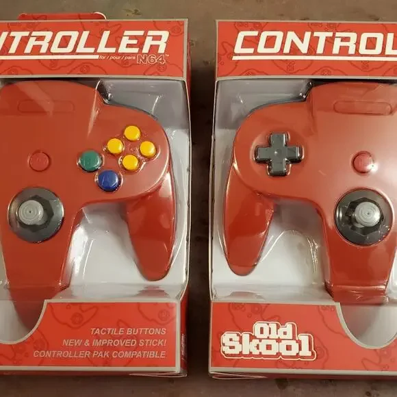 2 N64 Controllers - Red (NEW) - Nintendo64 - Old Skool