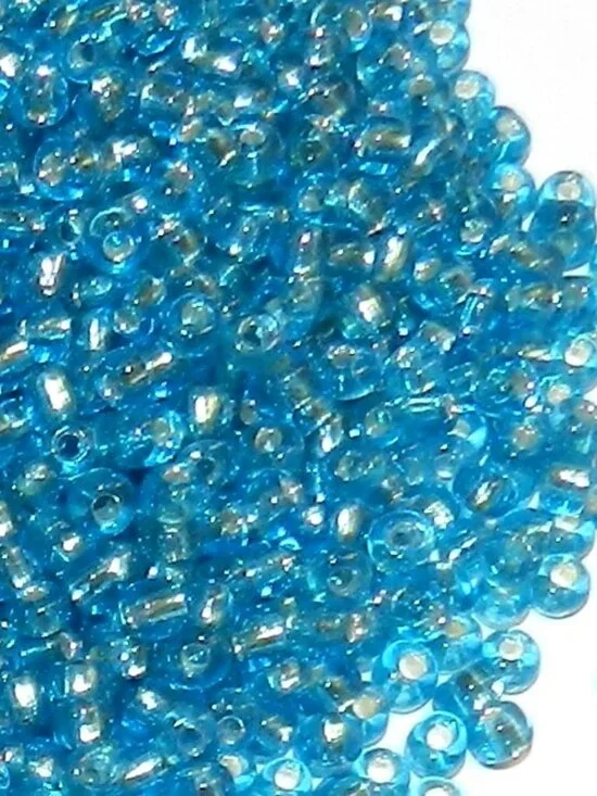 Turquoise Blue Silver Lined 6/0 4mm Rondelle Glass Seed Beads 4oz SB13