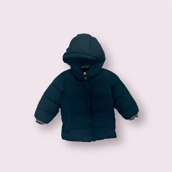 GAP Baby Navy Blue Fleece Puffer Coat 24M