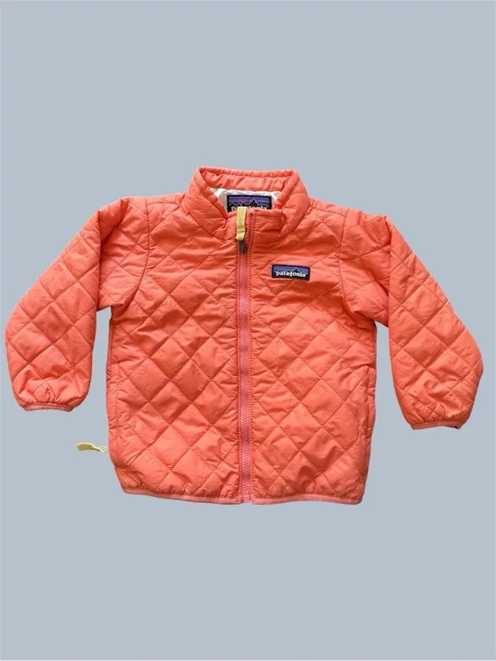Patagonia Baby Nano Puff Jacket Coho Coral Lightweight Windproof Sz 12-18 Months