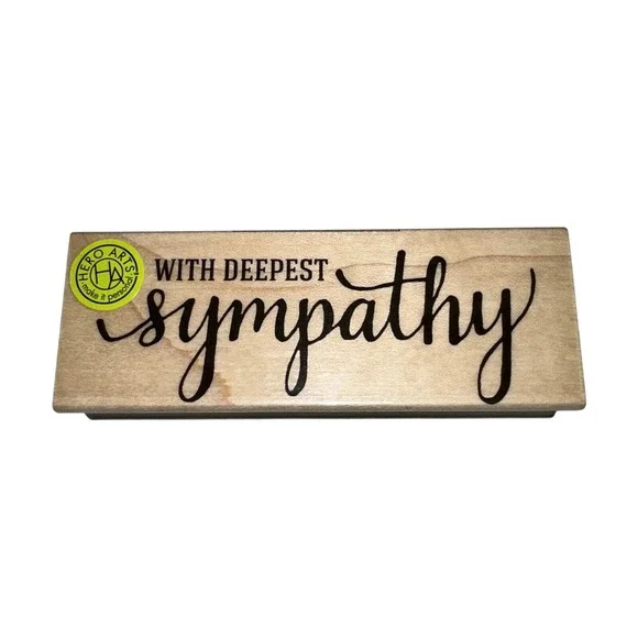 Hero Arts With Deepest Sympathy Wood Mounted Rubber Stamp G6072 Made in USA
