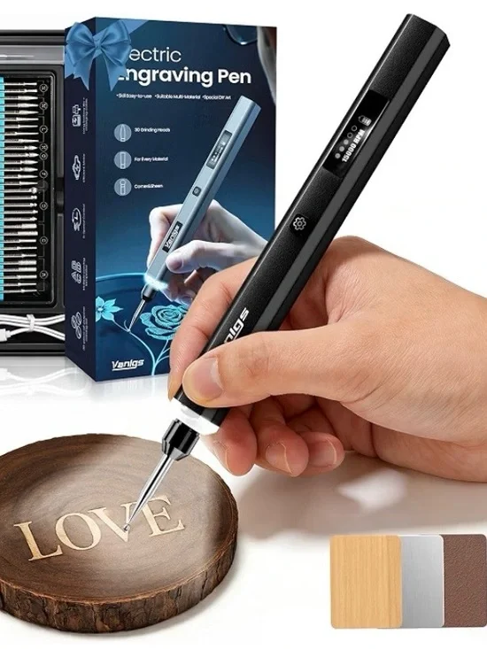 NEW - Engraving Pen for Metal Wood Glass Plastic, Engraving Tool with LED Light