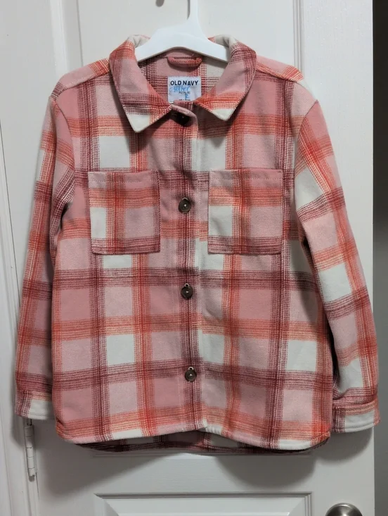 Old Navy Orange And Pink Flannel Jacket