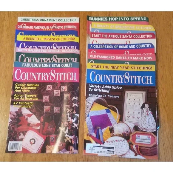 Country Stitch Magazines (set of 11) - Vintage 1991/1992