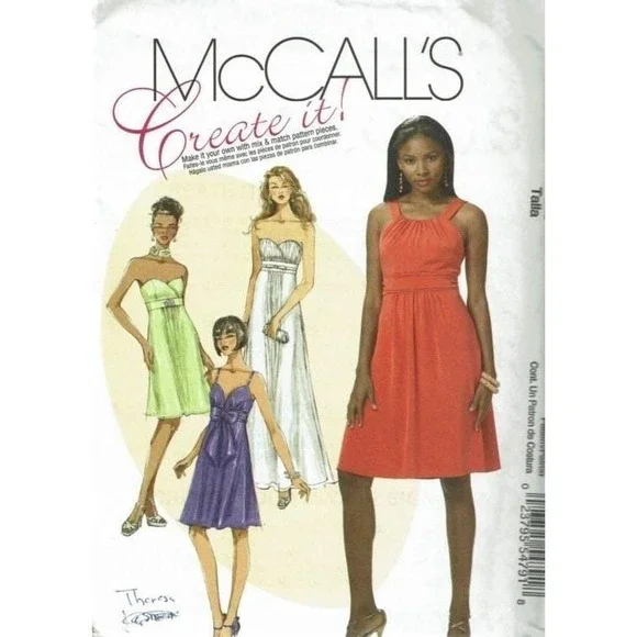 McCalls Sewing Pattern 6029 Dress Semi Formal Misses Size‎ 4-12