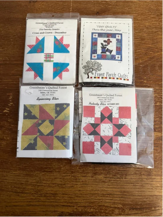 Vintage Quilt Kit Lot of 4 Greenebaum’s Quilted Forest & Front Porch Quilts New