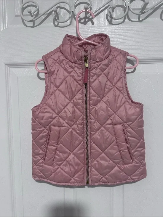 Crewcuts by J Crew Girls' Quilted Pink Puffer Vest. Size XXS