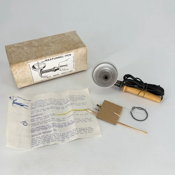 Vintage Wax Funnel Pen Rabinowitz Design Workshop Batik Wax Tool Complete Box