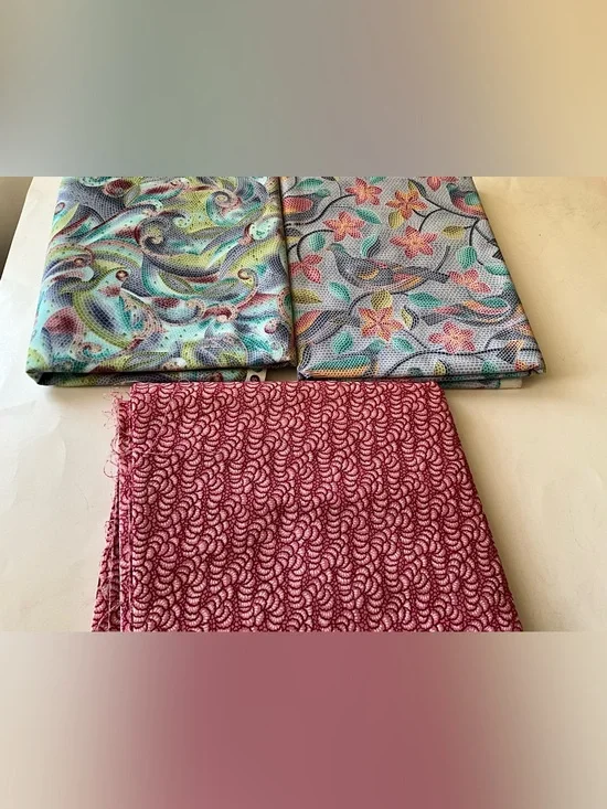 Quilting Sewing Fabric Lot Vintage 2000 Timeless Treasures Bird Geometric Pastel