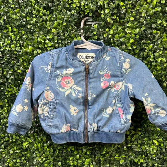 OshKosh B'gosh Blue Jean‎ Jacket with Floral Design
