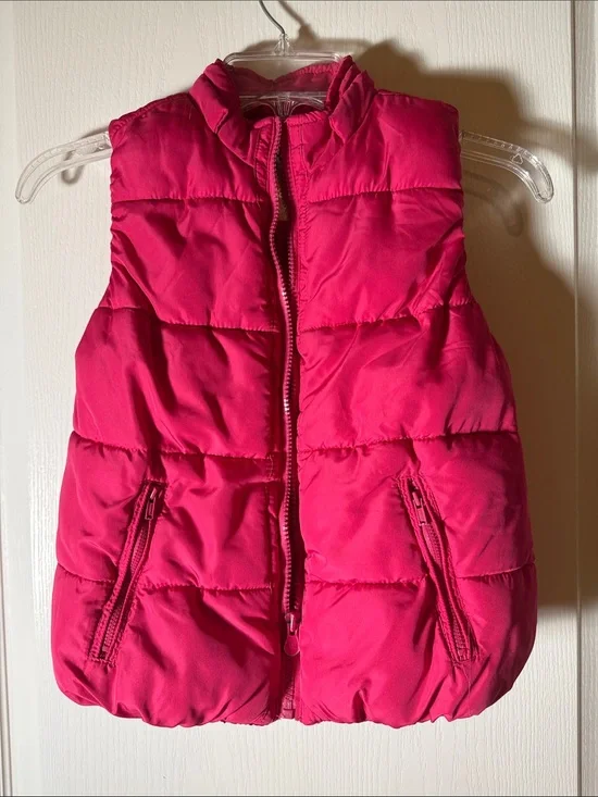 Justice Hot Pink Puffer Vest - Sleeveless Quilted Jacket