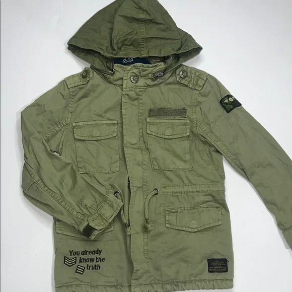 Zara Boys Aviator Olive Green Jacket size 6