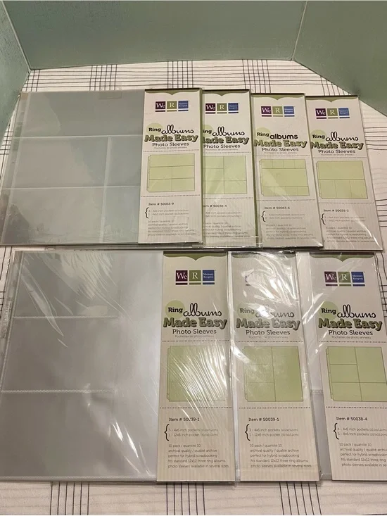 ALL NEW WR Memory Keepers 12 X 12 Ring Album Photo Sleeves - Multiple Sizes