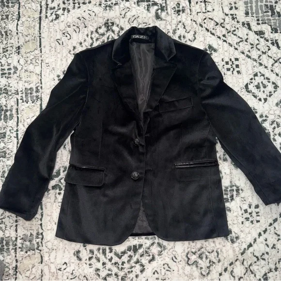 Black velvet‎ blazer jacket holiday special occasion Boys Size 4