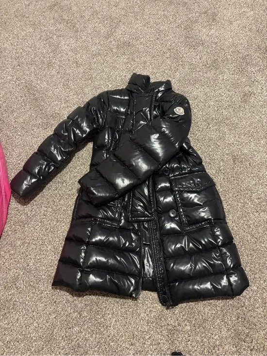 Moncler Glossy Black Long Down Puffer Coat
