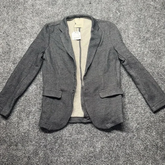 Zara Boys 13/14 Grey Knit Wear Blazer Jacket Tweed