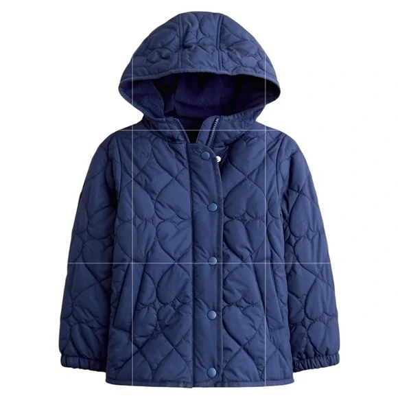 NEW CREWCUTS J. Crew Girls' Heart quilted jacket with PrimaLoft Navy Size Large‎
