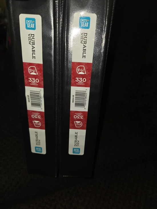 Durable View 3-Ring Binder in Black, Pack Of 2