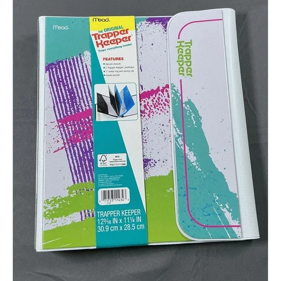 Mead The Original Trapper Keeper 1 Inch Ring Binder Retro Splatter Multi-Color