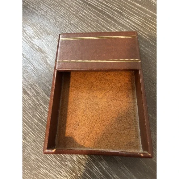 Vintage Qualiton Leather Desk Organizer Tray‎
