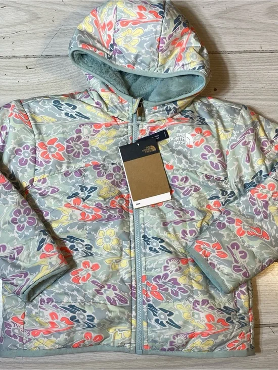 The North Face Girls' Reversible Shasta Hooded Jacket Muted Folk Floral Size 5