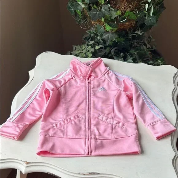Adidas Light Pink Zip-Up Jacket Toddler 18 Months