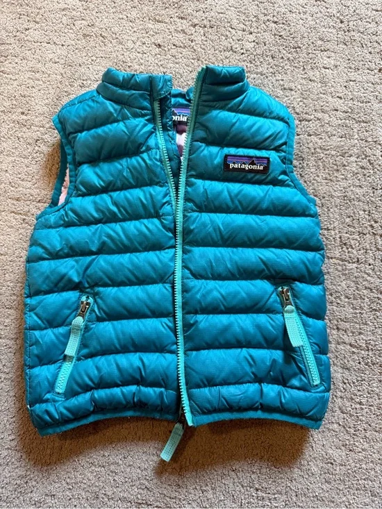 Patagonia Teal Baby Down Puffer sweater  Vest toddler