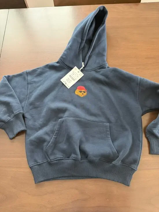Zara Boys Size 8-9 Bear Hoodie Sweater