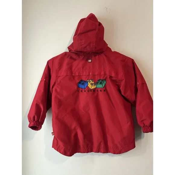 LEGO Wear Y2K Toddler Unisex 4T Zip‎ Up Windbreaker Red Lightweight Jacket