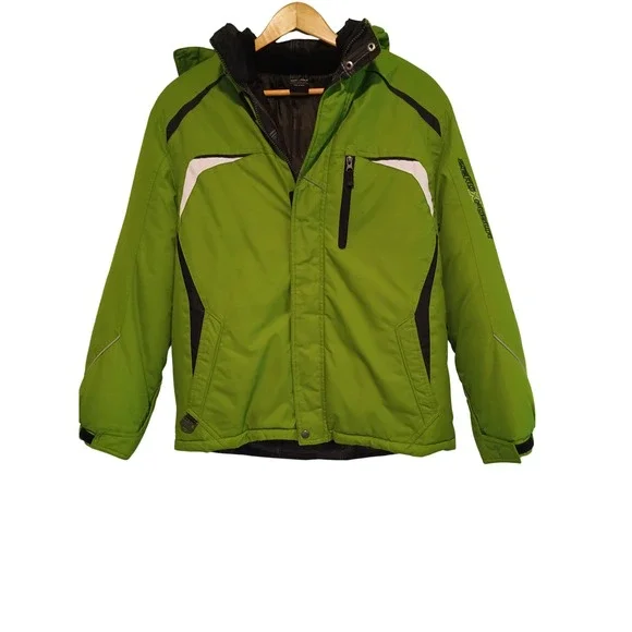 ZeroXposur Boys XL 18/20 Lime Green Winter Ski Jacket Detachable Hood A54104