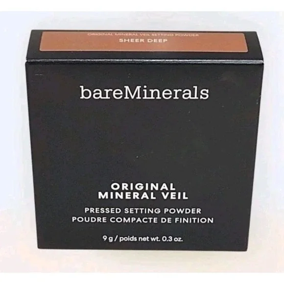 bareMinerals ORIGINAL MINERAL VEIL Pressed Setting Powder SHEER DEEP 0.3 oz Box