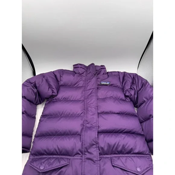 Patagonia Girls XS 5-6 Purple Down Puffer Parka Jacket Quilted Winter Coat