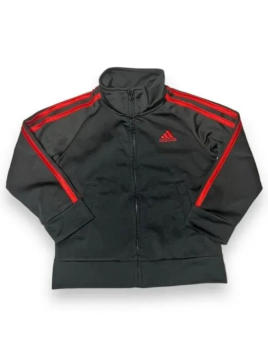 Adidas ToddlerTricot Track Jacket Black/Red Size 2T