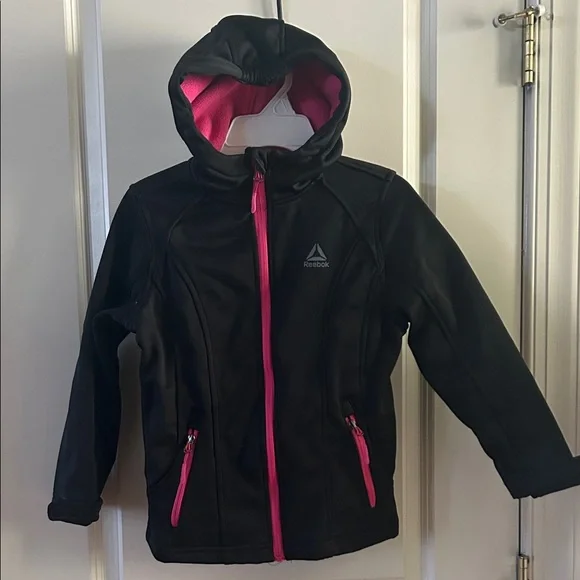 REEBOK Fleece lined Softshell Jacket Black and Pink S (7/8)