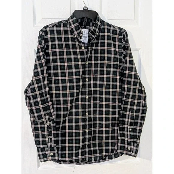 J Crew Plaid Button Down Shirt Weathered Cotton Long Sleeve Size M‎ NWT $90