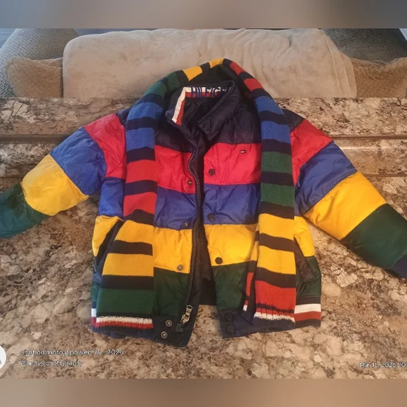 Tommy Hilfiger Boys Coat Size 4/5 Years (Xs) Coat And Scarf Set