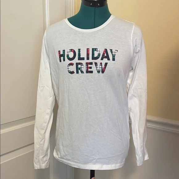 NWOT J. CREW HOLIDAY CREW LONG SLEEVE TOP
