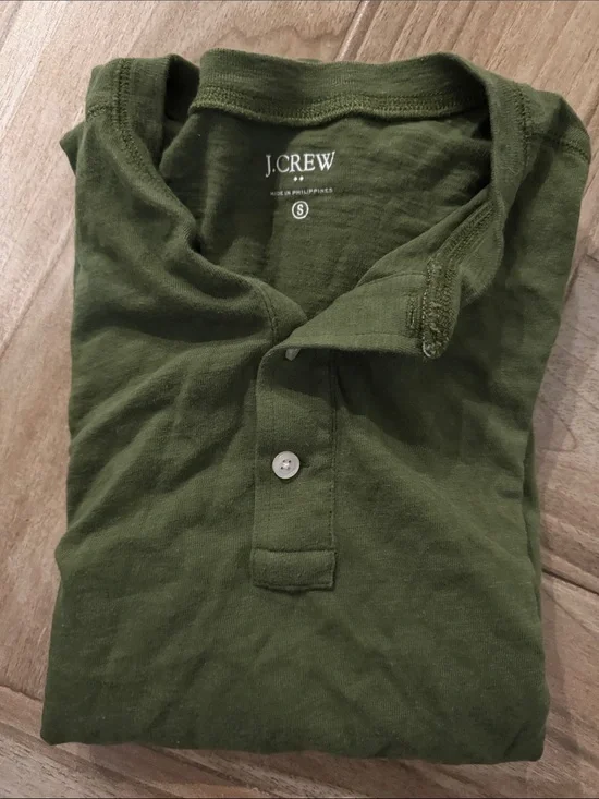 J. Crew Olive Henley Tee