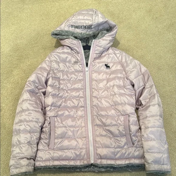 Abercrombie & Fitch reversible purple Puffer Jacket with hood