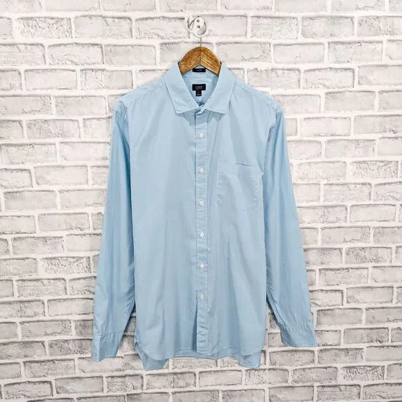 J.Crew Ludlow Men's Button up Shirt in Light blue mini check size Large