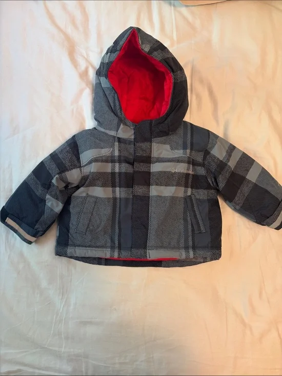 Columbia Infant Waterproof Hooded Plaid winter Jacket 6m