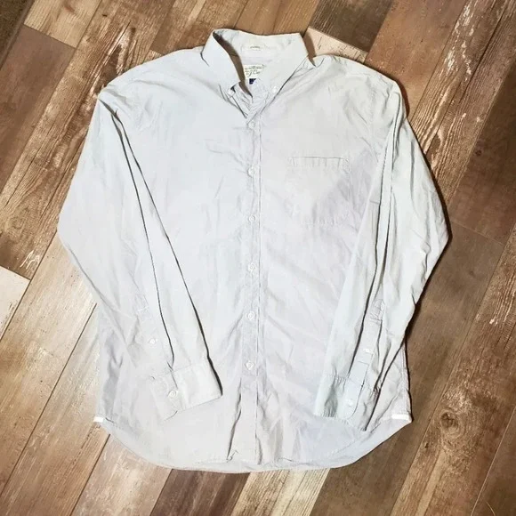J. Crew Gray Men's Button Down Long Sleeve Classic Fit Size Large