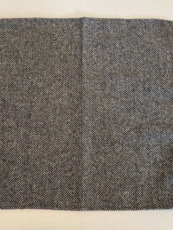 J.Crew NWT Black & White Herringbone Wool Pocket Square