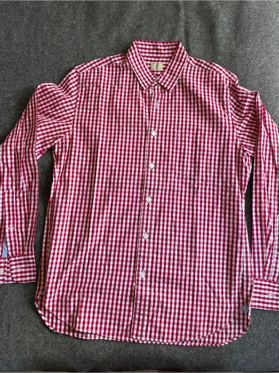 J. Crew Red & White Gingham Button-Down Shirt