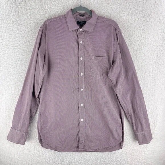 Thompson Shirtings by‎ J. Crew Red Plaid Button-Down Dress Shirt Mens Size Large