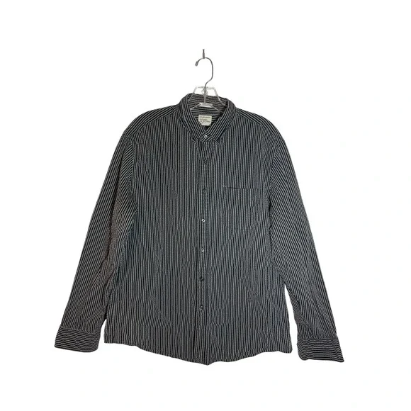 J Crew‎ Classic Fit Striped Cotton Button Down Shirt Mens Size L
