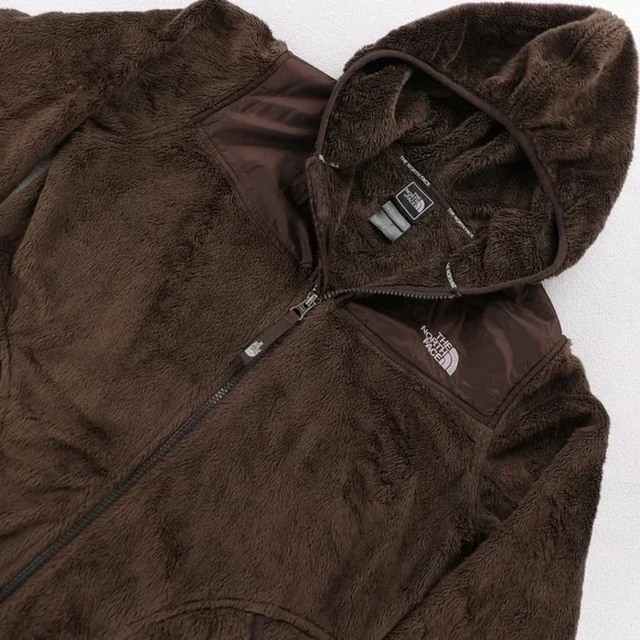 The North Face Girls Osito Full‎ Zip Fleece Hoodie Brown Size L 14/16 Girls