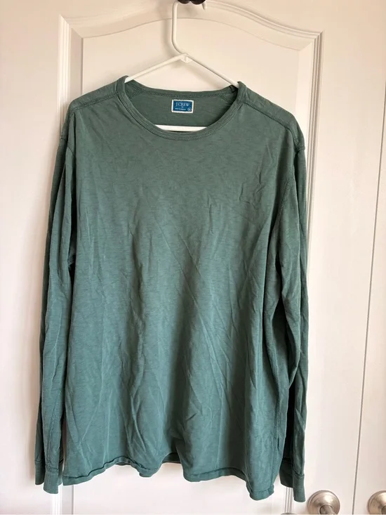 J. Crew Long-Sleeve Crewneck Shirt - Sage