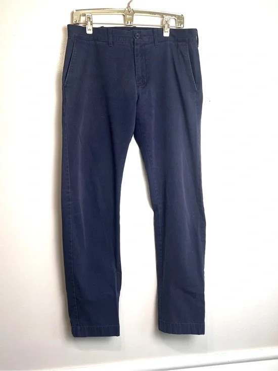 J.Crew Mens Size 32x32 Navy Blue The Driggs Trousers Chino Pants, GUC